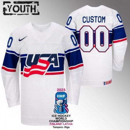 USA tröja Customized IIHF World Championship 2023 Vit - NHL Tröjor Barn